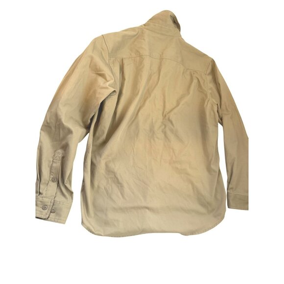 Carhartt Mens Beige Long Sleeve Button-Up Work Shirt Cotton Blend Durable.Size L - Picture 3 of 8